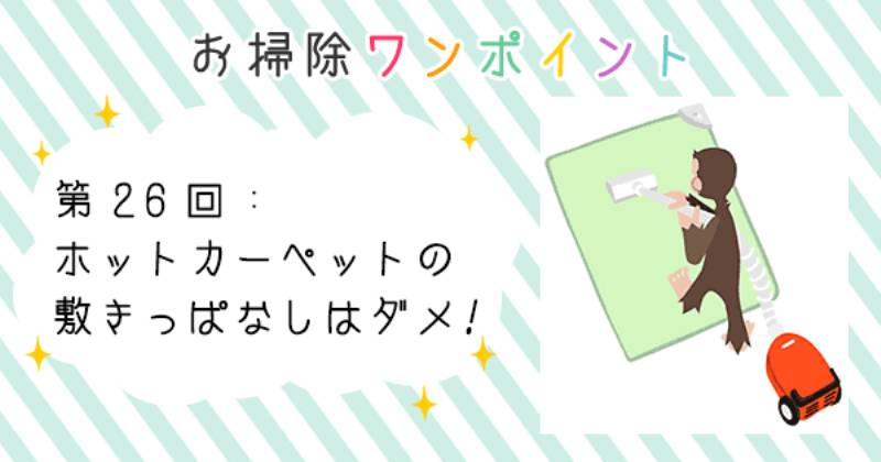 ホットカーペットの敷きっぱなしはダメ アイリスプラザ メディア