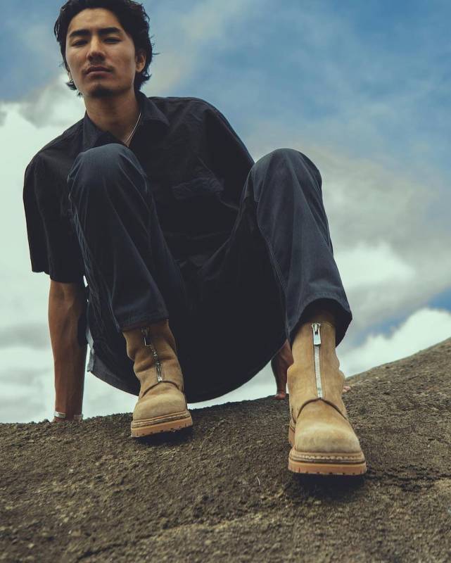 春夏 ノンネイティブ ワーク シューズ ビブラム ブーツ イタリア製 ベージュ nonnative、イタリアのレザーブランド「GUIDI」と
