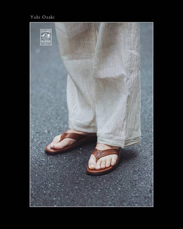 L`ECHOPPE別注 SLIPPER アイランドスリッパ ブラウン ISLAND SLIPPER for L'ÉCHOPPEのレザーサンダル